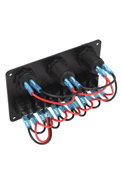 Maroces KARAVAN OTOMOBİL TEKNE ÇİFT USB ARAÇ ŞARJ SÖKETİ VOLTMETRE ÇAKMAKLIK AÇ KAPAT ANAHTARLI 12-24V