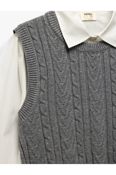 Koton Tricotaj Pulover Cămașă cu mânecă lungă din bumbac