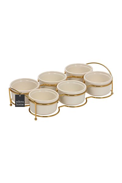 Edora Home Gold Metal Stainless - Catering Set: Sauce Bowl, Jam Bowl, Presentation Bowl, Breakfast