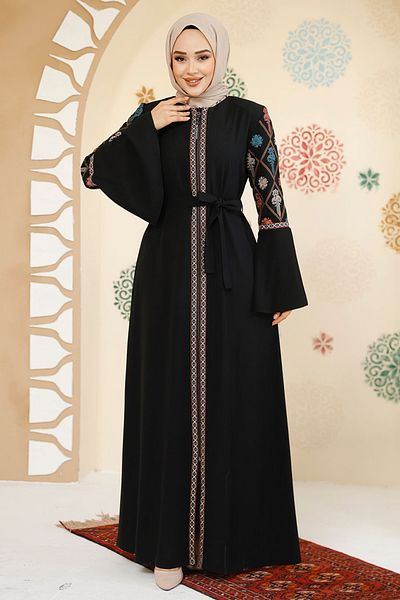 Neva Style Abaya hijab cu model negru - 90311S