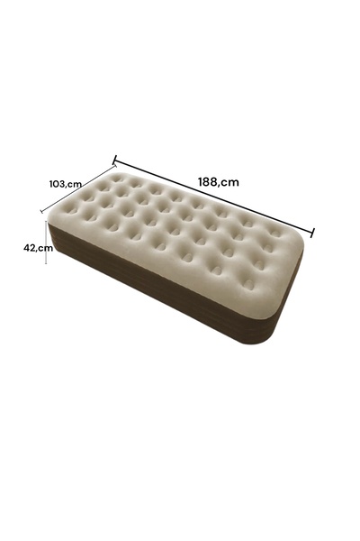 CAMPOUT Tek kişilik yüksek şişme yatak kamp seyahat ev piknik şişme yatak yerden yüksek 42cm