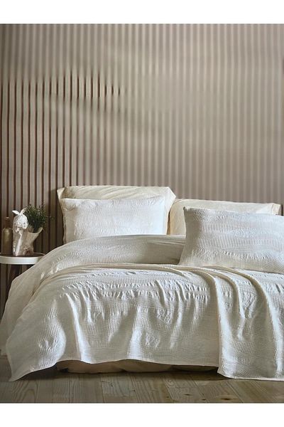 Şaheser Bedspread Pique Double Agata Cream