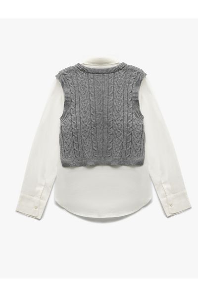 Koton Knitwear Sweater Detailed Cotton Long Sleeve Shirt