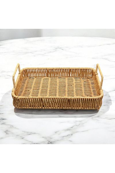 YzHome 29*20cm Small Size Oval Wicker Tray - Service Presentation Tray & Organizer Organizer
