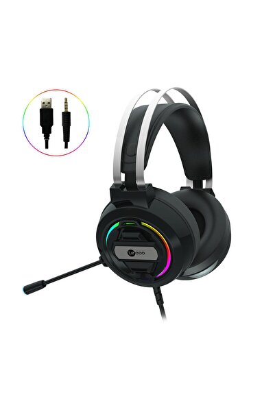 Lecoo Ht401 Kablolu 3.5mm Jack Usb Kulak Üstü Rgb Led Aydınlatmalı Gaming Kul...