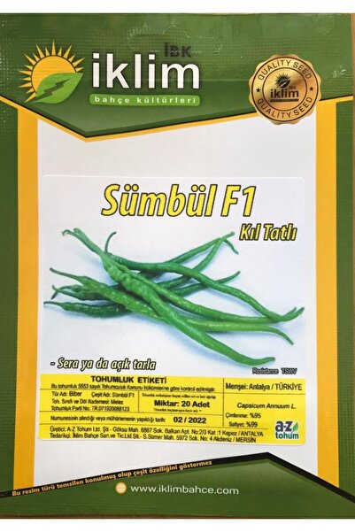 Karahasanoğlu Tarım Biber Tohumu Hibrit Kıl Biber (Sümbül) A-Z 23 F1 - 20 Ade...