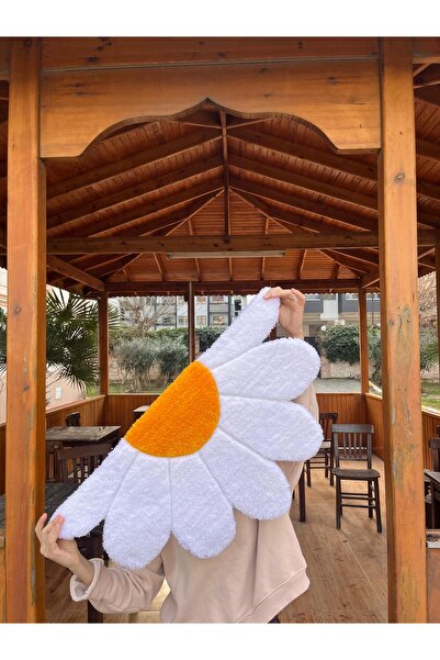 Juji Art Studio Papatya Şeklinde Dokuma Tuft Halı – Yumuşak Şık Dekoratif Hal...