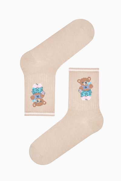 Penti Baumwoll-Tennissocken mit Teddybär-Muster
