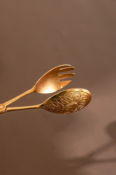 Porsima Gold Serving Tongs, Salad Cake Pasta Tongs 1 Piece Luxury Serving Tongs