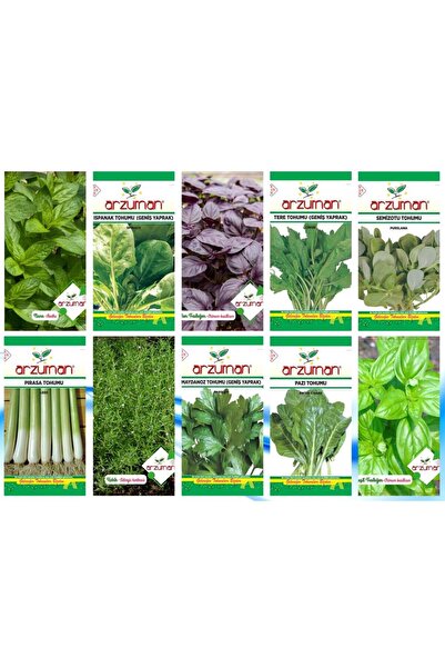 Karahasanoğlu Tarım Sertifikalı Yerli 10 Çeşit Yeşillik Tohum Seti-2 (SOLUCAN...