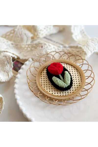 Kadın Girişimciler Atölyesi Червона довговічна тюльпан ручної роботи, 100% ба...