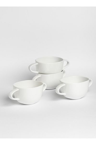 mastergold 6 Pieces Oval Soup & Soup Bowl ( 12*10 CM ) with Side Handles Melamine Serving Bowl