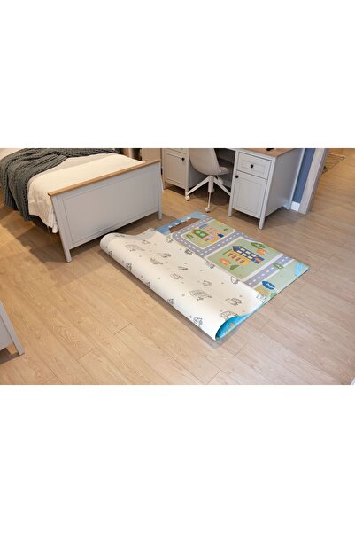 OGGİA Car Ride Premium Bebek Oyun Matı 140x200cm | 15 Mm, Darbe Emici, Isı Yalıtımlı, Çift Yönlü