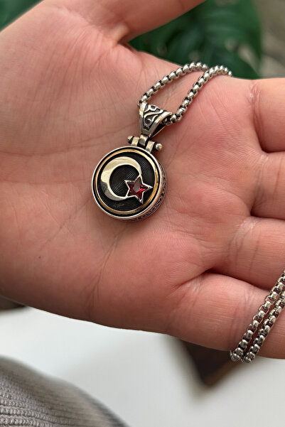 cheetahquality Ay Yıldız 925 Ayar Gümüş Özel Yapım Handmade Erkek Kolye