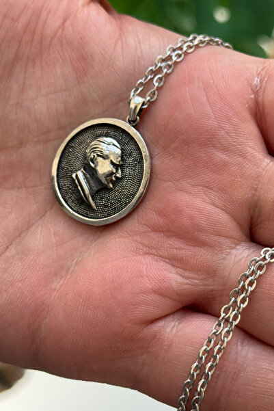 cheetah quality Atatürk 925 Ayar Gümüş Özel Yapım Handmade Erkek Kolye