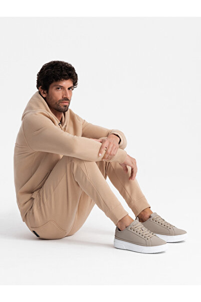 OMBRE Pánské tenisky z eko kůže se silnou podrážkou - jasan V1 OM-FOSL-0166 40