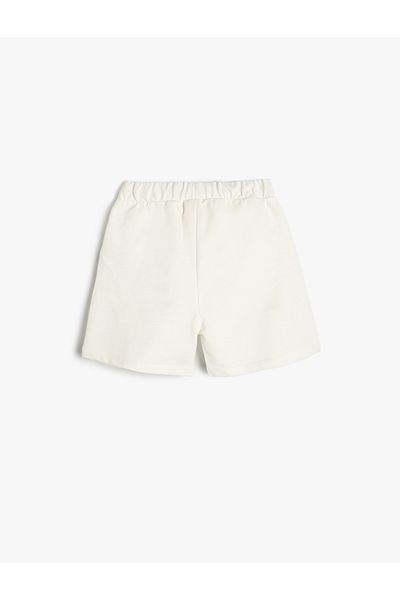 Koton Cotton Basic Shorts with Lace-Up Waist Pocket Detail