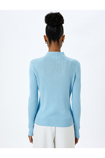 Koton Πλεκτό πουλόβερ με ψηλό γιακά μακρυμάνικο διάτρητο