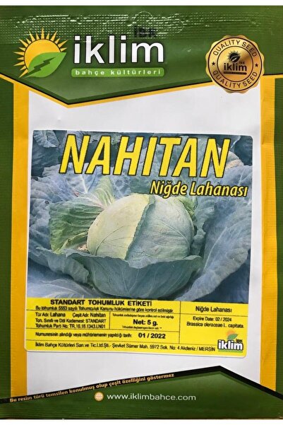 Karahasanoğlu Tarım Lahana Tohumu Nahitan Niğde Beyaz Lahanası 5 G. (~ TAKRİB...