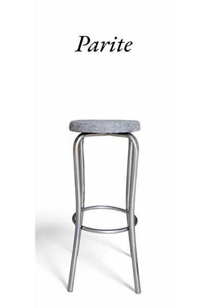 PARİTE TABURE 75 CM METAL AYAKLI GRİ KUMAŞ WORK STOOL HIGH