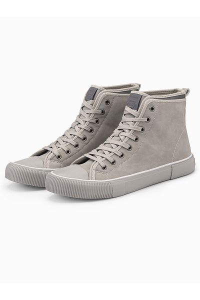 OMBRE Pánské vysoké boty tenisky s ozdobným lemováním - jasan V3 OM-FOTH-0158 42
