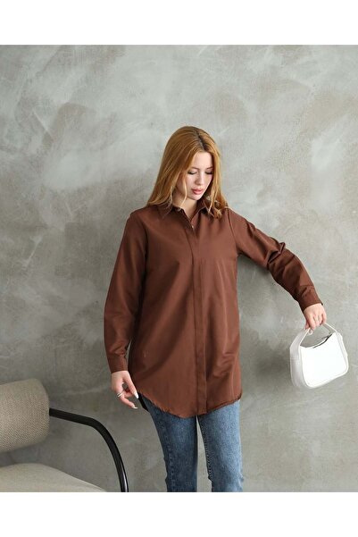 HARMONY GLOBAL Γυναικείο Μακρύ Μακρύ Μακρύ Ύφασμα TeriKoton σε καφέ χρώμα