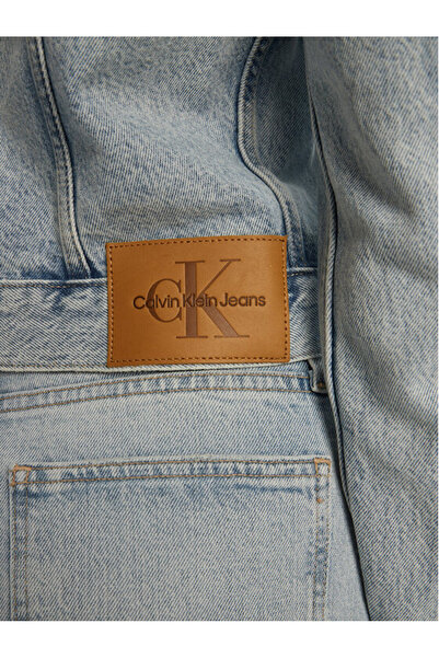 Calvin Klein Kadın Regular Fit Cep Detaylı Uzun Kollu Denim Mavi Ceket J20J224544-1AA
