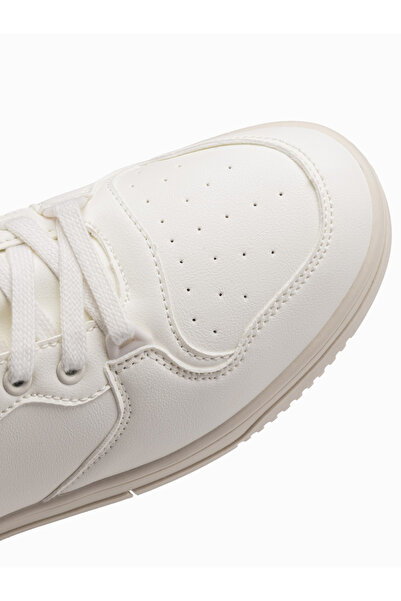 OMBRE Zateplené pánské vysoké tenisky - bílé V1 OM-FOSH-0139 43