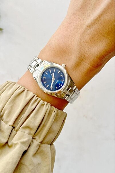 OQQO Valinor Gri Kordon Lacivert Kadran Kadın Kol Saati