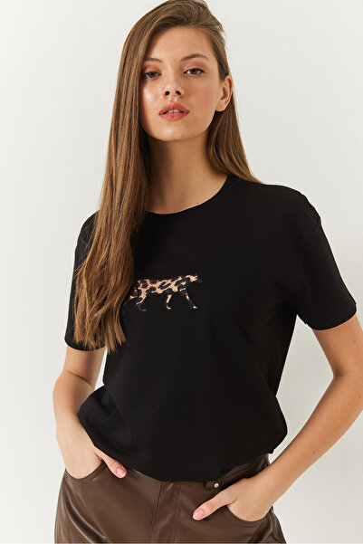 Bianco Lucci Dámské tričko s leopardím potiskem - 60602006