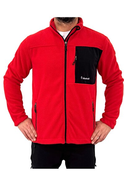 Mudwill Kırmızı Full Zip Sherpa Erkek Polar Ceket