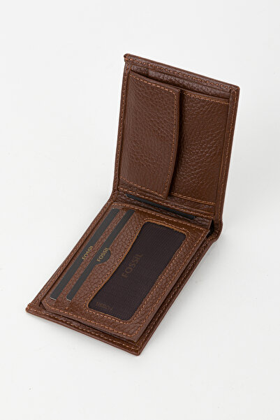 Fossil Boxed Genuine Leather Horizontal Tan Small Size Men's Hand Portfolio Wallet