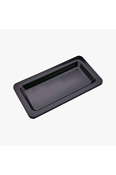 HIC Melamine Regtangular Serving Plate Black Color Size 26 cm