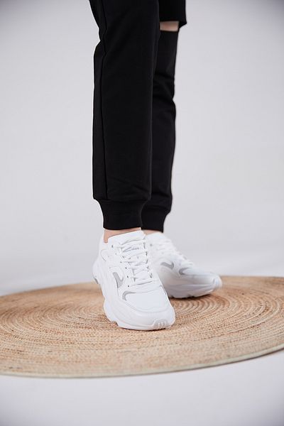 PowerSpeed Unisex White Comfortable Fit High Sole Lace-Up Sports Shoes