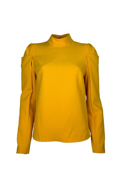 KAMEYA Yellow Blouse with Sleeves Detail