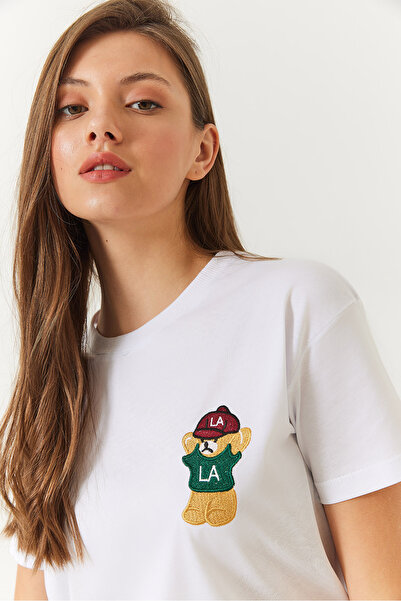 Bianco Lucci Teddy Bear printed γυναικείο μπλουζάκι - 60602007