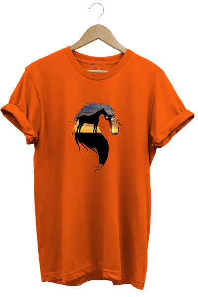 WİDİ Konj i žena koja voli konje Štampano 100% pamuk Regular Fit okrugla krag...