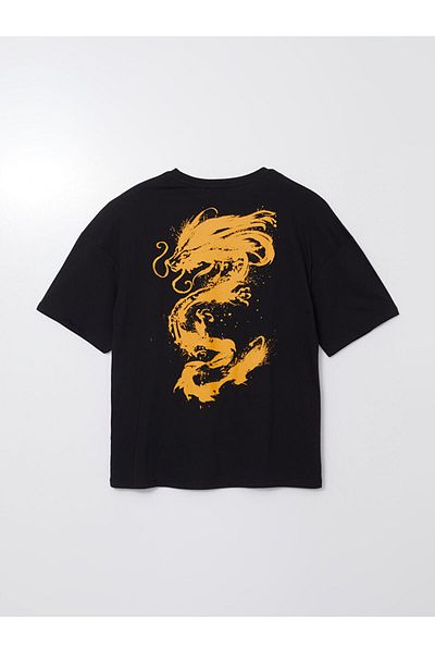 LC Waikiki New Season Crew Neck Κοντό μανίκι εμπριμέ χτενισμένο βαμβακερό ανδρικό Tisort - S5I087Z8