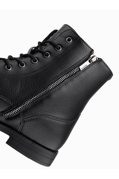 OMBRE Herrenschuhe aus Ökoleder mit isoliertem hohem Schaft - schwarz V1 OM-FOBO-0172 (SCHWARZ) 43