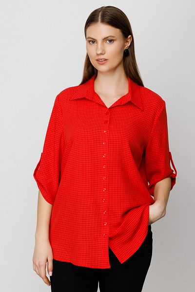 Mi Pret a Porter Mi Three Quarter Sleeve Plaid Shirt