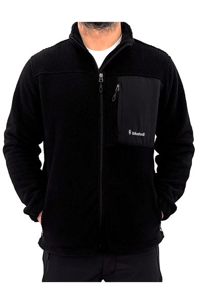 Mudwill Black Full Zip Sherpa Men's Fleece Jacket