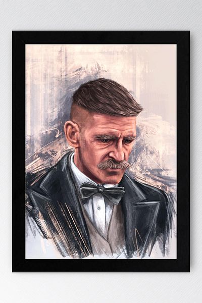 Saturn Peaky Blinders Framed Painting - Arthur Shelby Tv Series Poster Painting
