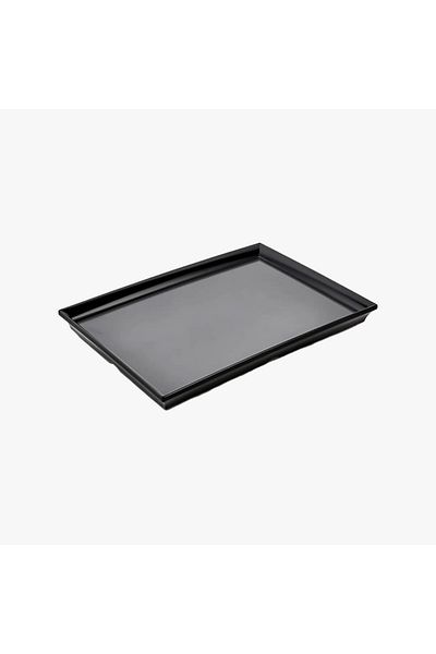 HIC Melamine Regtangular Serving Plate Black Color Size 35 cm