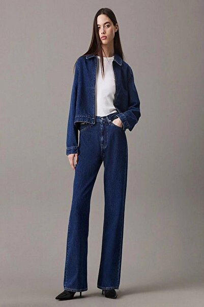 Calvin Klein Kadın Mavi Paçaları Açık Pantolon