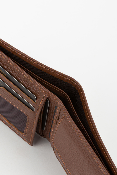 Fossil Boxed Genuine Leather Horizontal Tan Small Size Men's Hand Portfolio Wallet