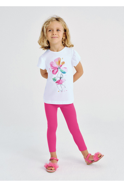 MAYORAL Girl's Printed Tights T-Shirt Set