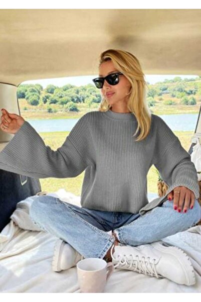 HCY TRİKO KADIN TRİKO GRİ KAZAK