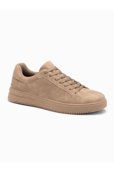 OMBRE Unisex ležérní pánské eko nubukové boty - světle hnědé V1 OM-FOCS-0151 41