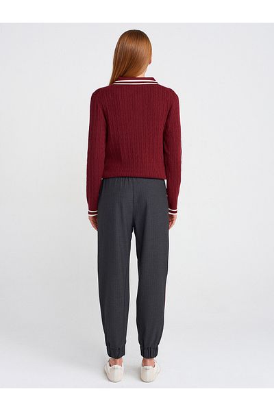 Dilvin 71608 Model - Anthracite Jogger Trousers with Cuff Detail