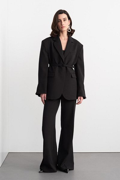 KADRİYE BAŞTÜRK Black Fit Cut Padded Jacket and Trousers Set